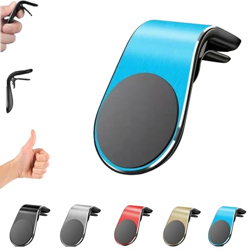 Phone Holder, Magnetic Phone Holder for Car, Mobile Phone Navigation Magnetic Bracket, 360° Adjustable Hands Phone Stand, Secure Clip-On Air Vent Phones Cradle for Driving - color: Blue