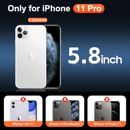 for iPhone 11 Pro Case Clear, Compatible with Magsafe, Anti-Yellowing, Military-Grade Protection, Shockproof Slim Magnetic Phone Case Cover, Transparent - color: A-Clear, size: iPhone 11 Pro