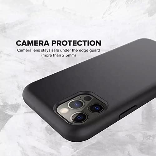 Case for Motorola Edge 60 Stylus + Glass Screen Protector Tempered Film - Transparent Silicone Soft Flexible Bumper Shockproof TPU Protective Cover Shell (Black)
