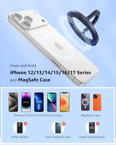【2 Pack】 SUPERONE for MagSafe Phone Grip, Magnetic Phone Ring Holder - color: 2 Pcs Black