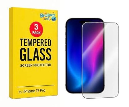 Screen Protector for iPhone 17 Pro – 6.3” – 3-Pack [9H Hardness] Tempered Glass – Scratch and Impact Resistant, Easy Install – High Sensitivity – Case-Friendly