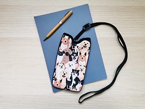 Tainada Neck Cellphone Sleeve Carrier w/Belt Loop (Doodle Dogs Pattern) - color: Doodle Dogs Pattern