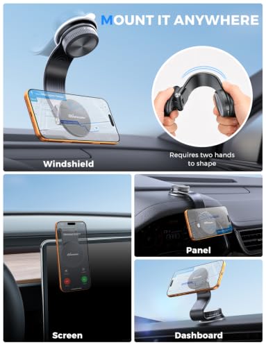 Magsafe Car Mount, Bendable Alloy Arm Magnetic Phone Holders for Your Car