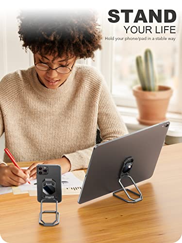 A-LuGei Phone Kickstand Ring Holder, Cell Phone Grips, Phone Stand for Desk - color: Hallow Black