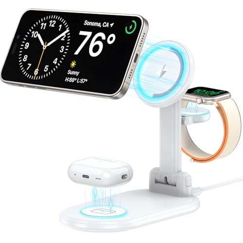 Magnetic Wireless Charger Mag-Safe 3 in 1 Charging Station Foldable