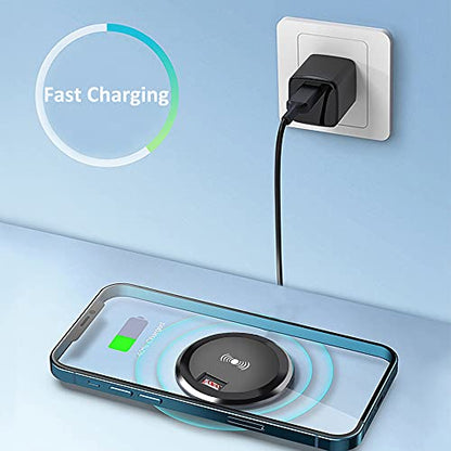 15W Fast Wireless Charging Station Pad Compatible with iPhone 16/16e/16 Pro/16 Pro Max 16 15 14 13 12 11 Series Samsung Galaxy S25 S24 S23 S22 S21 Note 20 (Desk Wireless Charging)