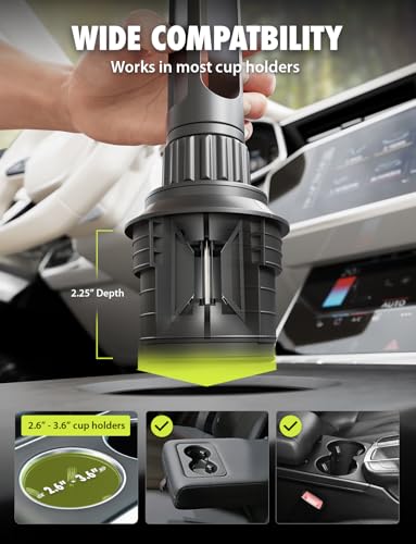 Bracketron OneClick Cup Phone Holder for Car, 360° Rotation Expandable Base