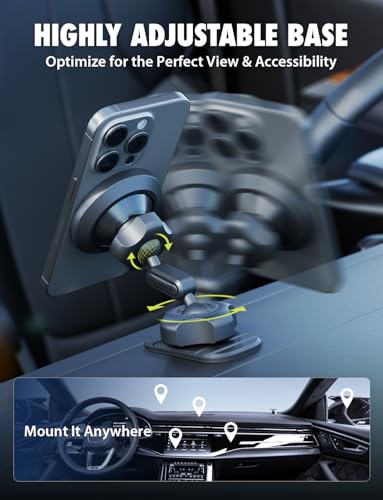 Bracketron MagAlign Pro MagSafe Car Phone Holder Mount, Vent & Dash, 360°