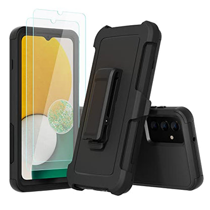 Compatible with Samsung Galaxy A13 5G Case(NOT for A13 4G), with Belt Clip Holster Heavy Duty Rugged Shockproof Full Body Protection Kickstand Phone case for Samsung Galaxy A13 5G (Black) - color: Black