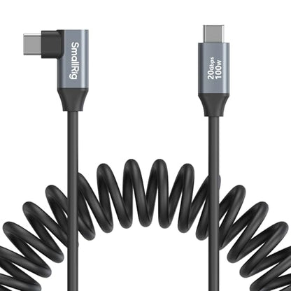 SMALLRIG USB-C to USB-C Coiled Data Cable (Straight to Angled) - 4792 - size: 1.15-3.28 ft, style: Straight to Angled Coiled