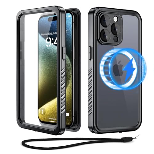 Beeasy for iPhone 15 Pro Max Waterproof Case with Magsafe, IP68 Underwater Military Grade, Phone Case with Shockproof, Dustproof, Rugged 360 Full Body Protection Cover with Built-in Screen Protector - size: iPhone 15 Pro Max (6.7")