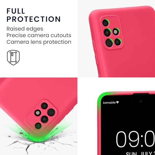 kwmobile Case Compatible with Samsung Galaxy A51 Case - Protective Slim TPU Phone Cover - Soft Matte Finish - Neon Pink - color: neon pink, size: Galaxy A51