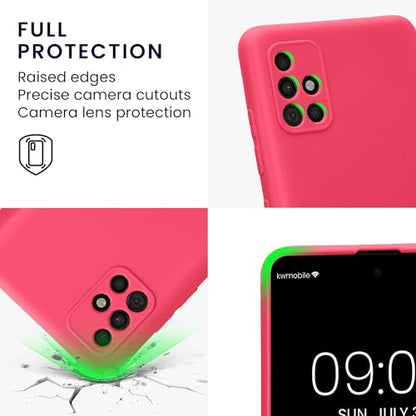 kwmobile Case Compatible with Samsung Galaxy A51 Case - Protective Slim TPU Phone Cover - Soft Matte Finish - Neon Pink - color: neon pink, size: Galaxy A51