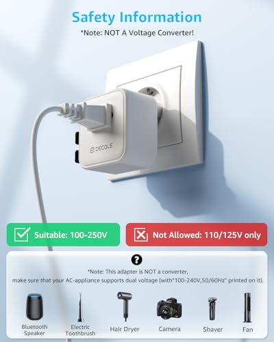 “Air” Universal Travel Adapter 2500W Max AC, Cover 200+ Countries - color: White, size: A1R AC(NO USB)
