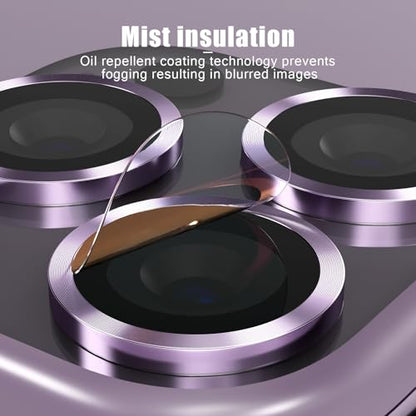 Camera Lens Protector Compatible with iPhone 11 Pro/11 Pro Max/12 Pro,Scratch Resistant,HD Clear Tempered Glass Camera Lens Protection Cover,Case Friendly Easy to Install - Light Purple - color: Light Purple, size: iPhone 11 Pro/11 Pro Max/iPhone 12 Pro