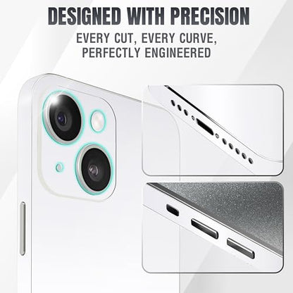 2Pcs Skin Wrap Compatible for iPhone 14 – Slim Decal Vinyl Protective Film for Sides & Back – Sleek Fit, Premium Look – Compatible with All iPhone 14 Cases - White - color: White