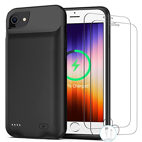 Battery Case for iPhone 7/8/6s/6/SE 2020/SE 3, [10000mAh] Rechargeable Smart Extended Charging Case Compatible with iPhone SE 3/6/6s/7/8/SE 2020 (4.7 inch) Backup Power Battery Pack Charger Case-Black - size: iPhone 7/8/6/6s/SE2/SE3