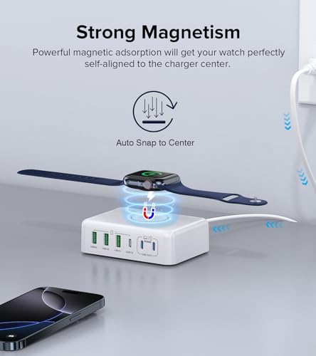 USB C Charging Station Block, 170W Max Travel Charger for Multiple Devices - color: A-White(185W)