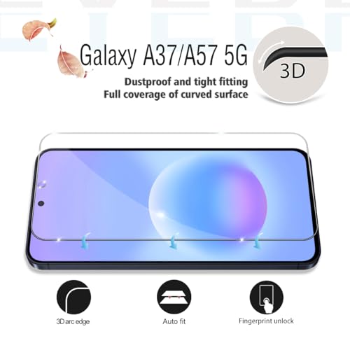 Galaxy A57 / A37 HD Clear Tempered Glass Screen Protector + Camera Lens Protectors, [2+2 Pack] [3D Glass] [Anti-Glare] [Bubble-Free] Screen Protector Glass For Samsung Galaxy A57 / A37 - size: Galaxy A57/A37
