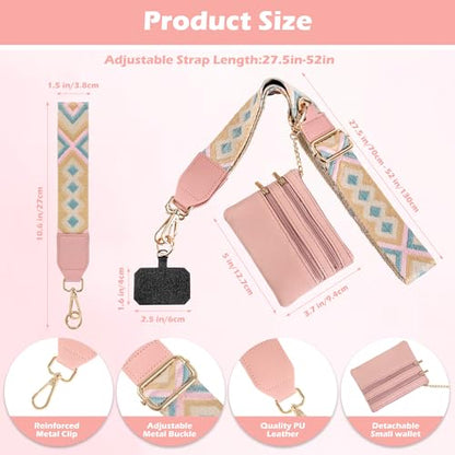 Clip and Go Phone Strap with Zippered Pouch,Phone Strap with Cellphone Chain Accessories - color: Blue