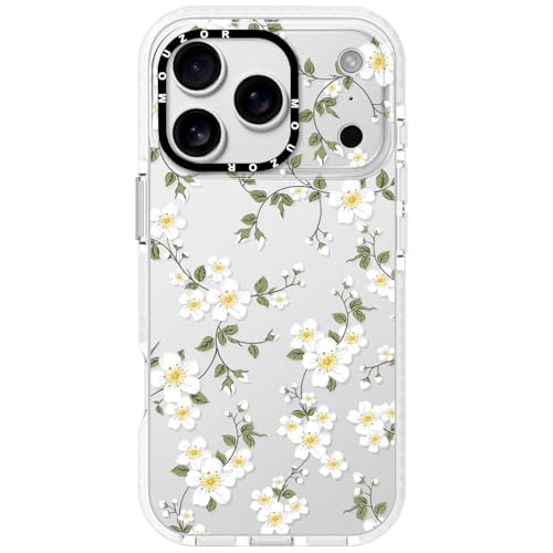 Cute Phone Case for iPhone 17 Pro Max, Vine Flowers Aesthetic Floral Pattern Case, Soft Clear TPU Shockproof Bumper Cover for Girls Women - size: iPhone 17 Pro Max
