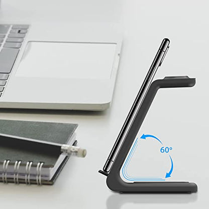 Charging Station for Multiple Devices,3 in 1 Fast Charging Dock for iPhone Series 14/13/12/11/X/8 Plus,Airpods, Desk Wireless Charger for Apple Watch 8/Ultra/7/6/SE/5/4/3/2 with QC3.0 Wall Adapter