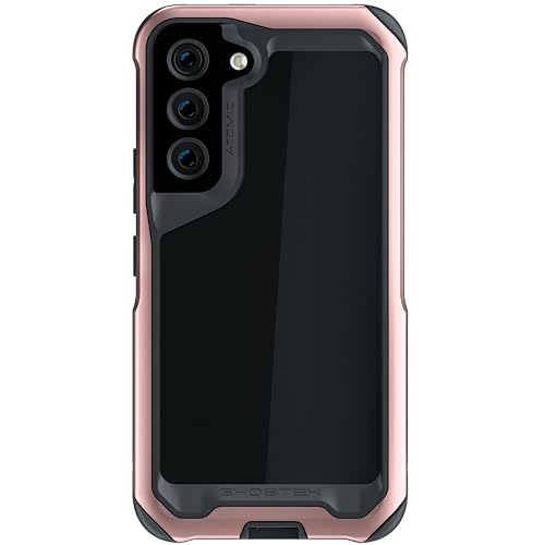 Ghostek ATOMIC slim S22 Case for Women with Crystal Clear Back and Lightweight Aluminum Bumper for Heavy Duty Protection Protective Phone Cover Designed for 2022 Samsung Galaxy S22 5G (6.1inch) (Pink) - color: Pink, size: Galaxy S22
