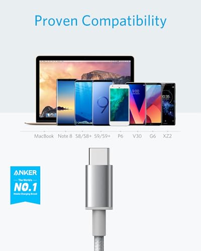 Anker USB A to USB C Cable, USB to USB C Cable (2-Pack, 6 ft, Silver) - color: sliver, size: 6ft
