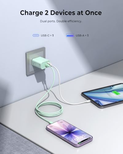 CSODINCE 3 Pack USB C Wall Charger, 20W Durable Dual Port QC+PD 3.0 Power Adapter, Double Fast Plug Charging Block for Phone 14/15/16/17 Pro/Pro Max/Plus, XS/XR/X, Watch Series 8/7 Cube(Parrot Green) - color: Parrot Green