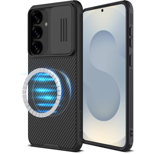 Nillkin for Samsung Galaxy S25 Plus Magnetic Case with Camera Cover, [Magnet Accessories] Mil-Grade Shockproof Protective Bumper Hard Cover Slim Phone Case for Galaxy S25 Plus Cases 6.7'' Black - color: Black, size: Galaxy S25 Plus Magnetic Case