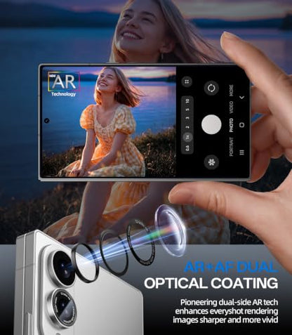 HelloDeere for Samsung Galaxy Z Fold 8 Camera Lens Protector, Military-Grade 9H+ Tempered Glass with AR Optical Tech HD Anti-Glare Anti-Scratch Metal Individual Ring Easy Install Case Friendly, Silver - color: Z Flod 8 (Silver)