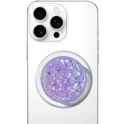 Magnetic Retractable Phone Stand, Phone Grip, Suitable for Round Foldable Phones and Tablet Accessories - Transparent ShinePowder (Magnetic Purple) - color: Magnetic purple