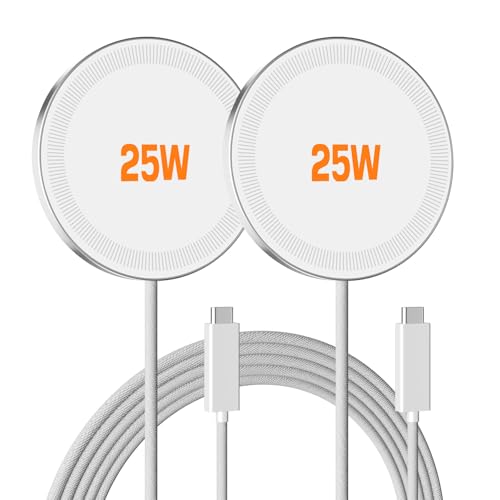 MagSafe 25W Wireless Charger for Apple Magnetic Fast Charging Pad - color: 2White