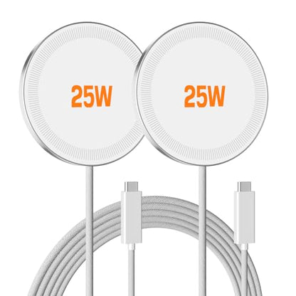 MagSafe 25W Wireless Charger for Apple Magnetic Fast Charging Pad - color: 2White