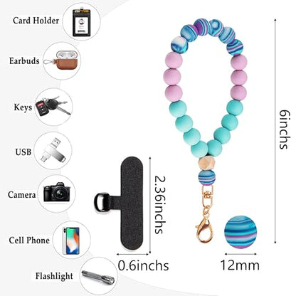 Lostars Silicone Beaded Phone Wrist Strap for Women, Elastic Wristlet - color: Lavender