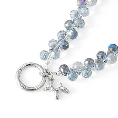 richginker Crystal Beaded Phone Wrist Strap with Tether Tab, Light Blue - color: Light Blue