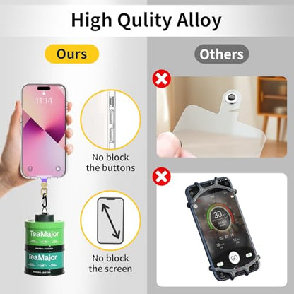360°Rotatable Phone Tether Tab,3 Pieces Universal Phone Lanyard Patch Without Adhesive,Phone Lanyard Replacement Part for Cell Phone Strap(Purple+Transparent) - color: Purple+Transparent