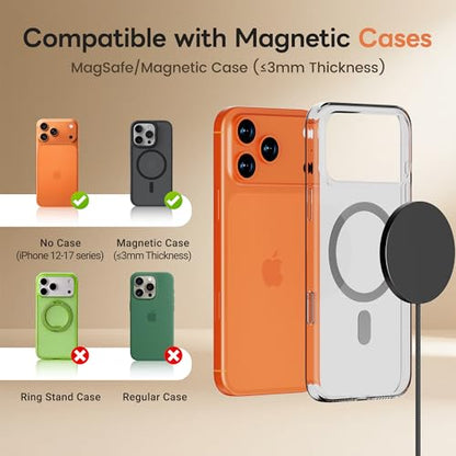 MagSafe 25W Magnetic Wireless Charger Fast Charging Pad for iPhone - color: Black