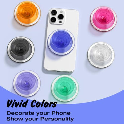 Svanove Magnetic Phone Grip Compatible with Magsafe, Mag Safe Translucent Clear Grip Collapsible Kickstand for iPhone Samsung Pixel, Cute Transparent Silicone Removable Phone Stand Holder, Neon Blue - color: Blue, style: Magnetic