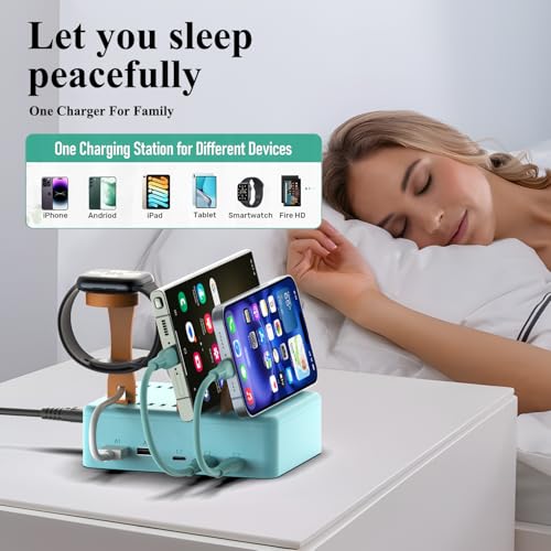 KFD 70W 65W 45W GaN Charging Station for Multiple Devices USB C Charger for MacBook Neo iPhone 17 Samsung S25 iPad Nintendo Switch 2 Charging Dock Organizer Fit Living Room/Kitchen/Bedroom/Nightstand