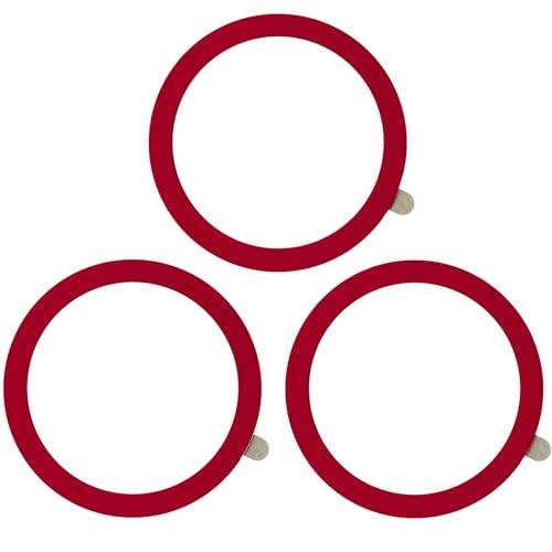 TENOC Universal Metal Ring Sticker, 3Pcs, Red | Compatible with iPhone/Samsung/Android Cellphones, Magnetic Phone Charger/Mount/Holder Conversion - color: Red