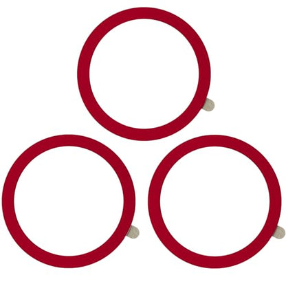 TENOC Universal Metal Ring Sticker, 3Pcs, Red | Compatible with iPhone/Samsung/Android Cellphones, Magnetic Phone Charger/Mount/Holder Conversion - color: Red