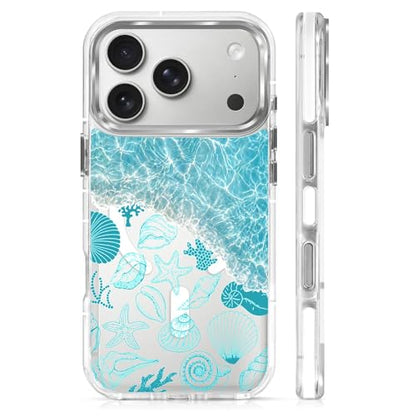 VisEnt Clear Case for iPhone 17 Pro, Magnetic Phone Case, Transparent Slim Cover, Military Grade Protection, Shockproof, Anti-Yellowing, Scratch Resistant, Ocean Wave Shell - color: Ocean Wave Shell, size: Iphone 17 Pro