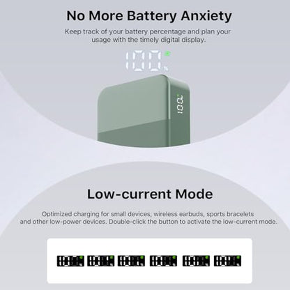 NOBIS 65W 20000mAh Portable Charger Power Bank Fast Charging - color: Green