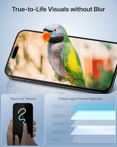 DOME GLASS Whitestone 2PACK EZ GLASS AR for iPhone 17/16 Pro [Super Anti-Reflection], Full Coverage [Easy Install] Tempered Glass Screen Protector [2pack] - size: iPhone 17 / 16 Pro