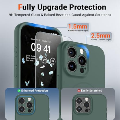 SUPFINE Silicone & Magnetic for iPhone 16 Pro Max Case - color: Acacia Green, size: iPhone 16 Pro Max