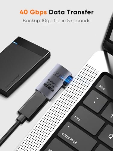CableCreation Right Angle USB C Adapter, USB C 90Degree Adapter 40Gbps 240W - size: 1PCS, style: Right Angle