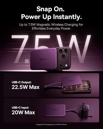 Baseus Picogo Air AM71 CCC Certified 5000mAh Ultra Slim Power Bank 0.27 " - color: Dark Cherry