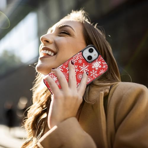 HAOPINSH for iPhone 14 Wallet Case with Card Holder, Christmas Santa Snowflake Back Flip Folio PU Leather Kickstand Card Slots Case for Women Girls, Double Magnetic Clasp Shockproof Cover 6.1" - color: Snowflake