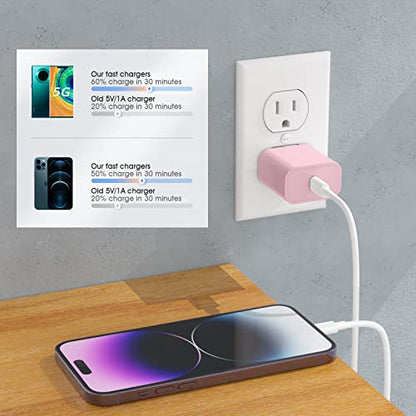 iGENJUN 20W USB C Charger Wall Charger, 4-Pack, Baby Pink - color: Baby Pink
